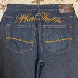 Vintage Phat Farm Baggy Jeans Size 33x30 Spellout Y2K
